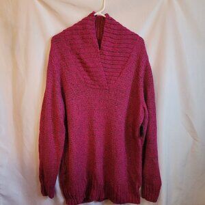 NWT Relativity Fushia Matallic Detail Cozy Sweater Women's Size 2X